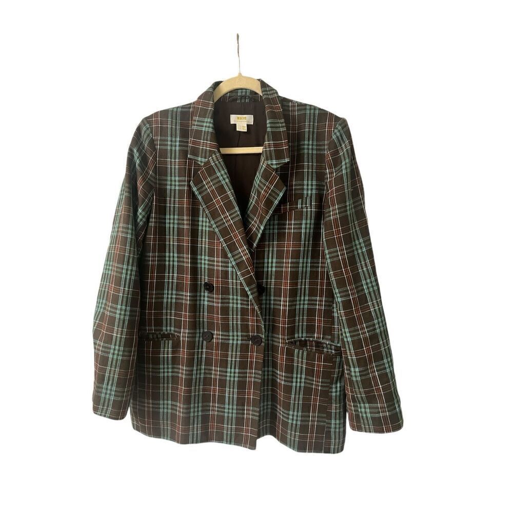 Anthropologie jacket blazer by Maeve plaid sz 10
